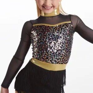Black and Gold Weissman Dance Dress